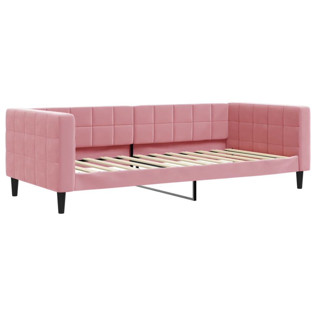 Divano Letto con Letto Estraibile Rosa 90x200 cm in Velluto - homemem39