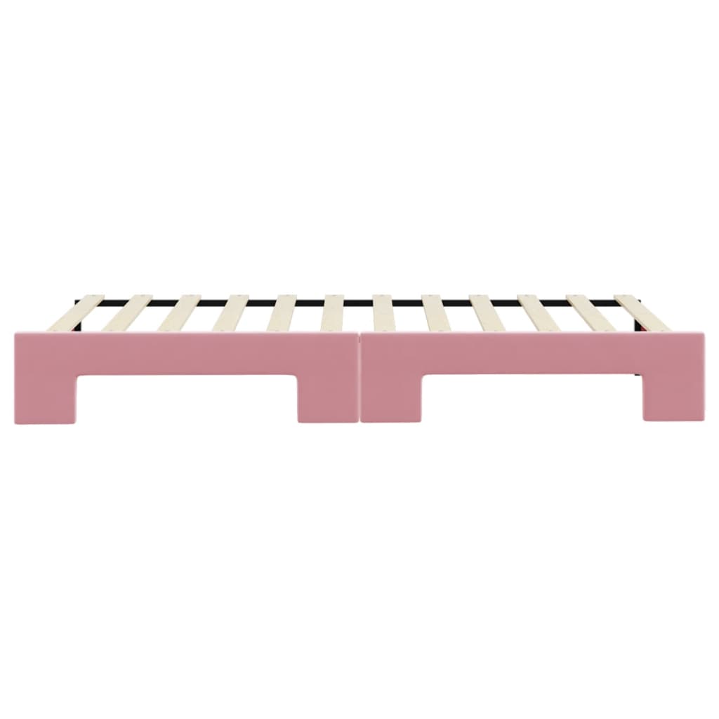 Divano Letto con Letto Estraibile Rosa 90x200 cm in Velluto