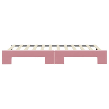 Divano Letto con Letto Estraibile Rosa 90x200 cm in Velluto