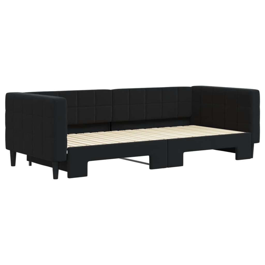 Divano Letto con Letto Estraibile Nero 90x200 cm in Velluto - homemem39