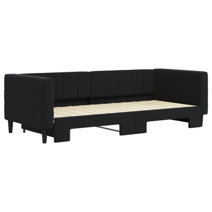 Divano Letto con Letto Estraibile Nero 90x200 cm in Velluto - homemem39