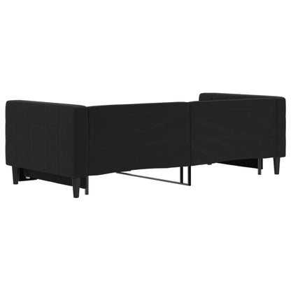 Divano Letto con Letto Estraibile Nero 90x200 cm in Velluto