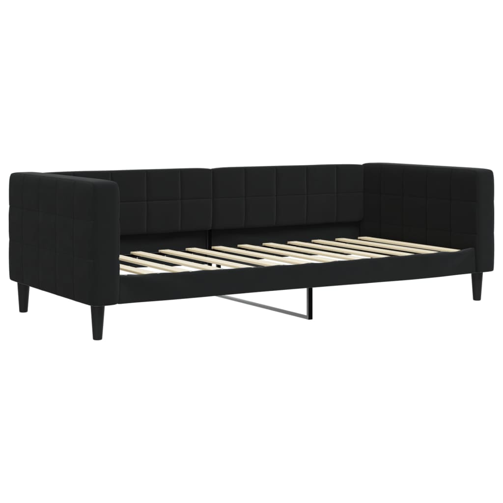 Divano Letto con Letto Estraibile Nero 90x200 cm in Velluto - homemem39
