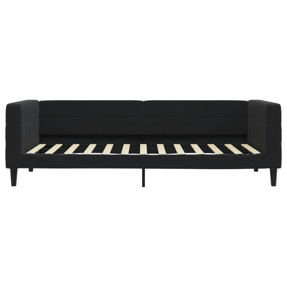 Divano Letto con Letto Estraibile Nero 90x200 cm in Velluto