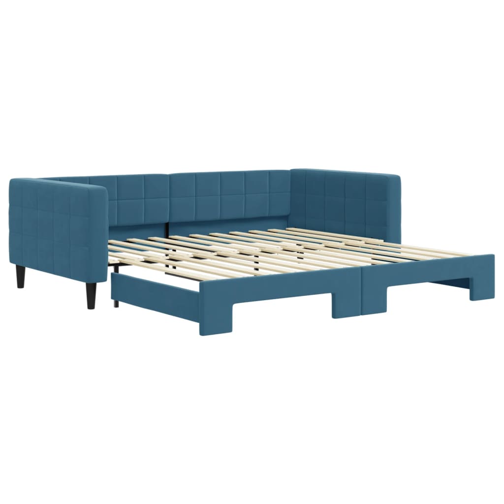 Divano Letto con Letto Estraibile Blu 100x200 cm in Velluto - homemem39