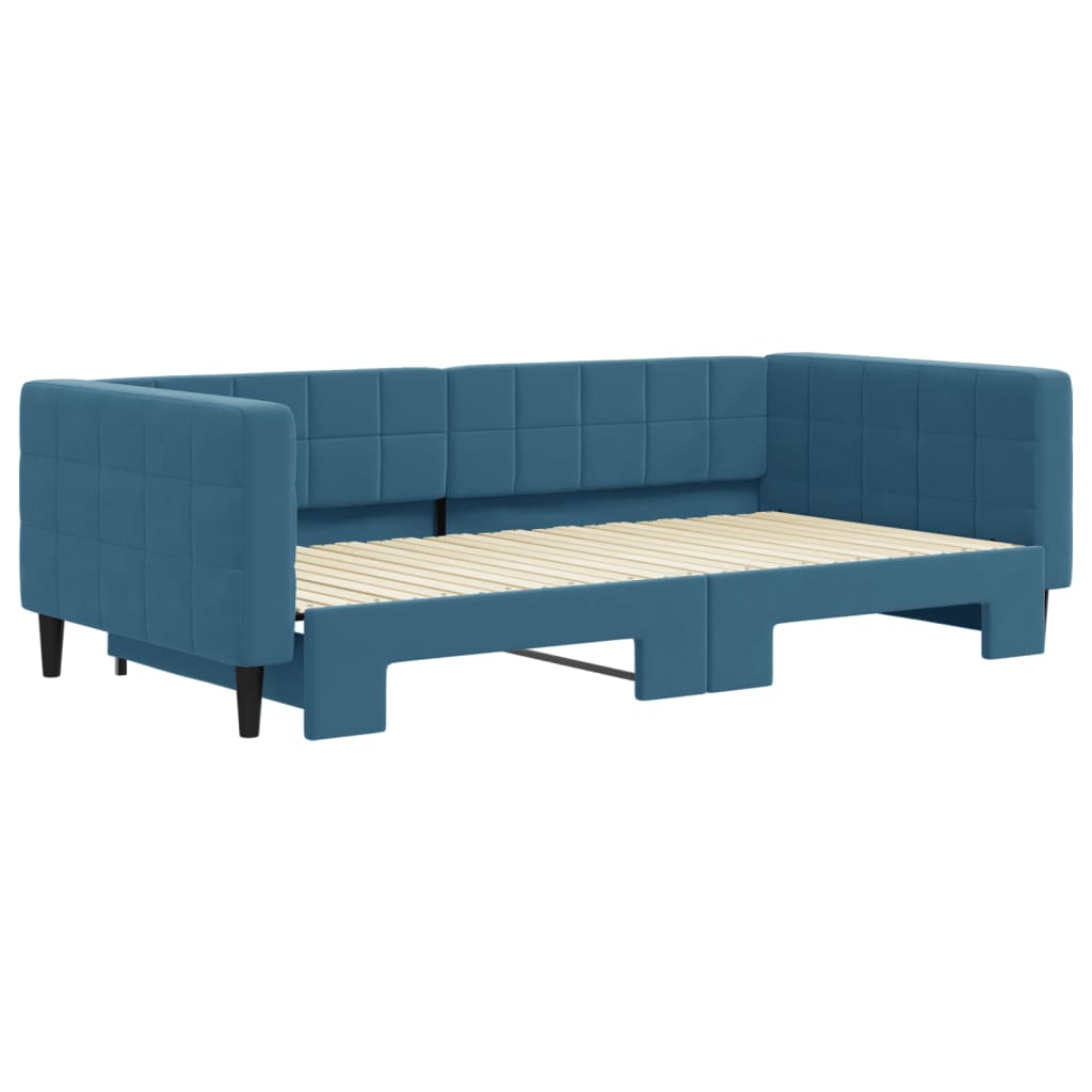 Divano Letto con Letto Estraibile Blu 100x200 cm in Velluto - homemem39