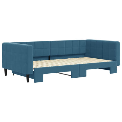 Divano Letto con Letto Estraibile Blu 100x200 cm in Velluto - homemem39