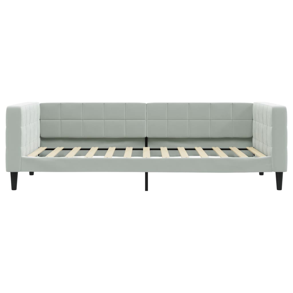 Divano Letto con Letto Estraibile Grigio Chiaro 100x200 Velluto - homemem39