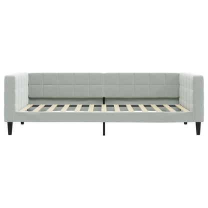 Divano Letto con Letto Estraibile Grigio Chiaro 100x200 Velluto - homemem39
