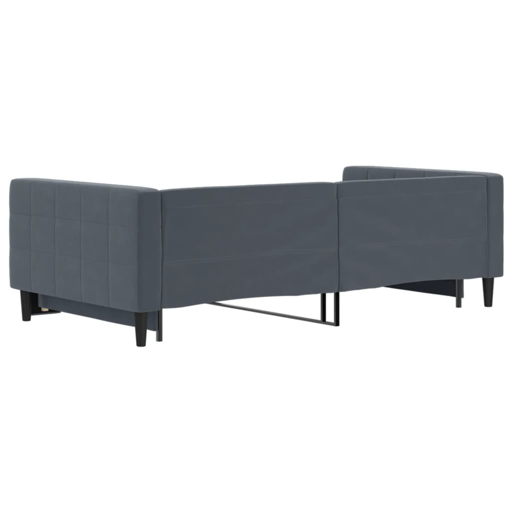 Divano Letto con Letto Estraibile Grigio Scuro 100x200 Velluto - homemem39
