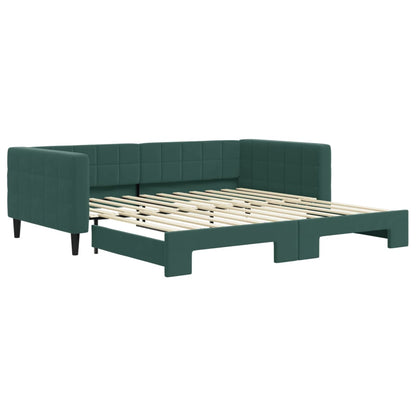 Divano Letto con Letto Estraibile Verde Scuro 100x200cm Velluto - homemem39