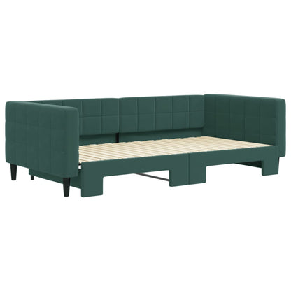 Divano Letto con Letto Estraibile Verde Scuro 100x200cm Velluto - homemem39