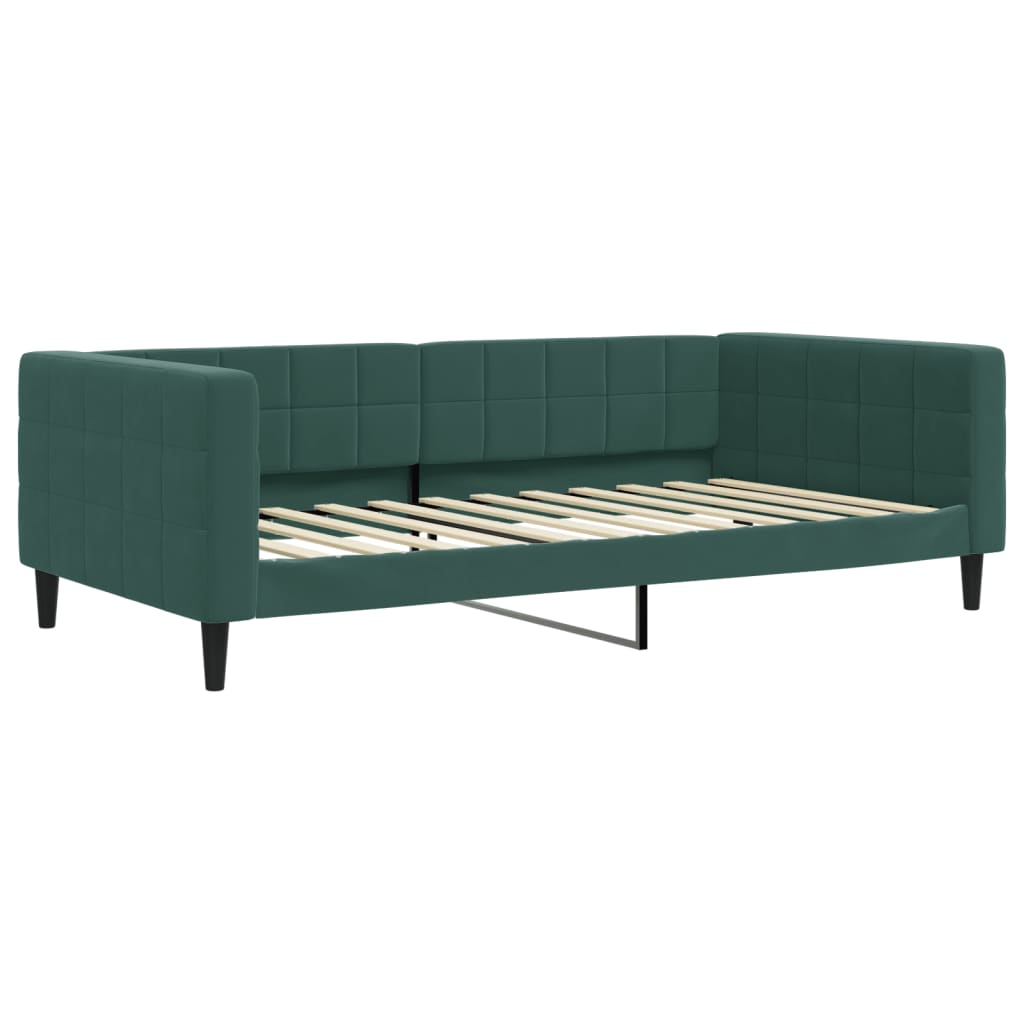 Divano Letto con Letto Estraibile Verde Scuro 100x200cm Velluto - homemem39