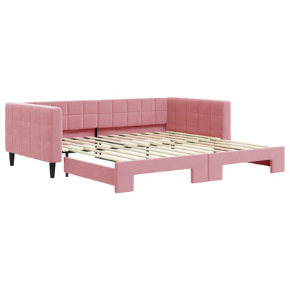 Divano Letto con Letto Estraibile Rosa 100x200 cm in Velluto - homemem39
