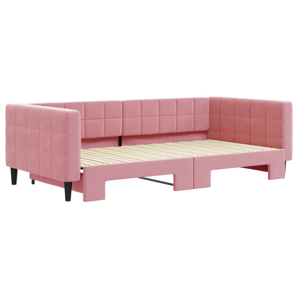 Divano Letto con Letto Estraibile Rosa 100x200 cm in Velluto - homemem39