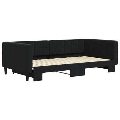 Divano Letto con Letto Estraibile Nero 100x200 cm in Velluto - homemem39