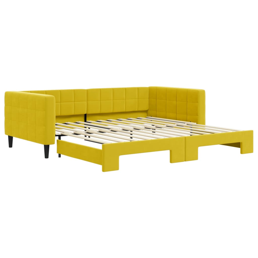 Divano Letto con Letto Estraibile Giallo 100x200 cm in Velluto - homemem39