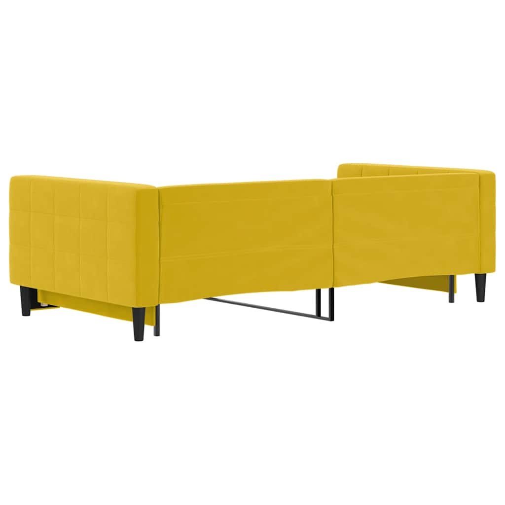 Divano Letto con Letto Estraibile Giallo 100x200 cm in Velluto