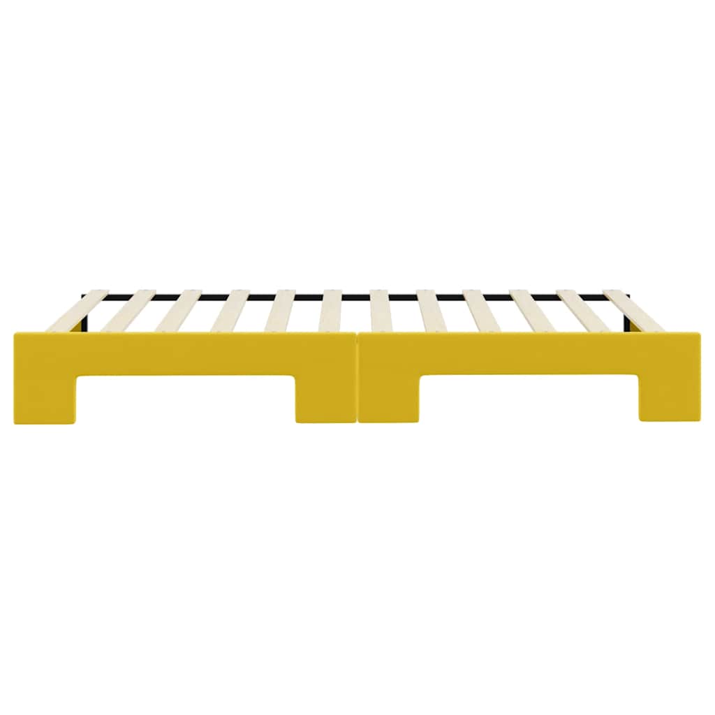 Divano Letto con Letto Estraibile Giallo 100x200 cm in Velluto