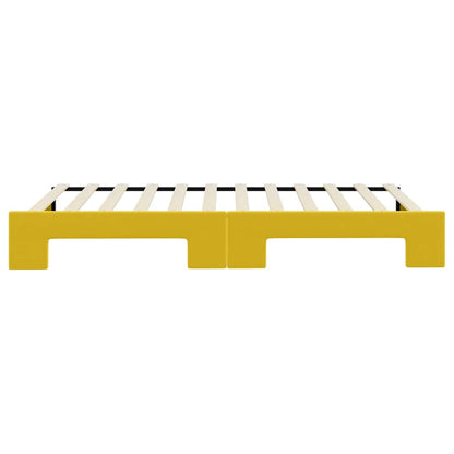 Divano Letto con Letto Estraibile Giallo 100x200 cm in Velluto