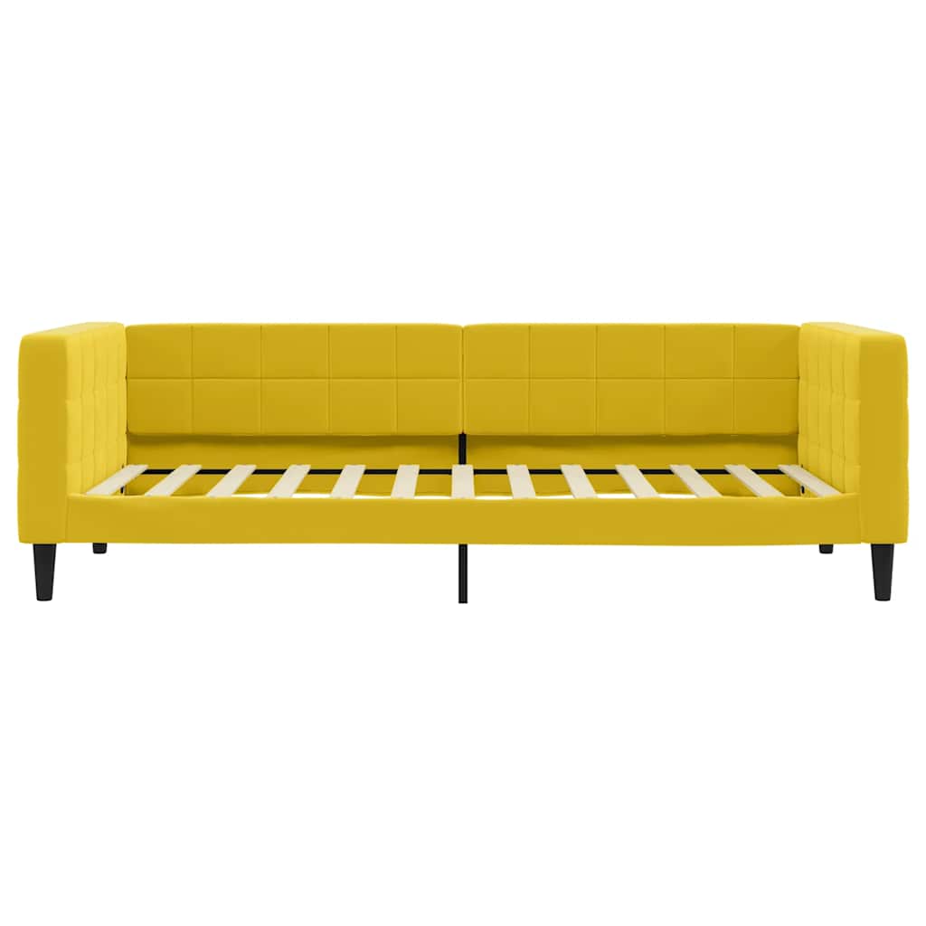 Divano Letto con Letto Estraibile Giallo 100x200 cm in Velluto