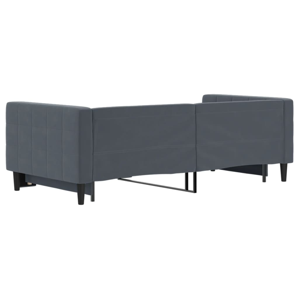 Divano Letto con Letto Estraibile Grigio Scuro 90x190cm Velluto - homemem39