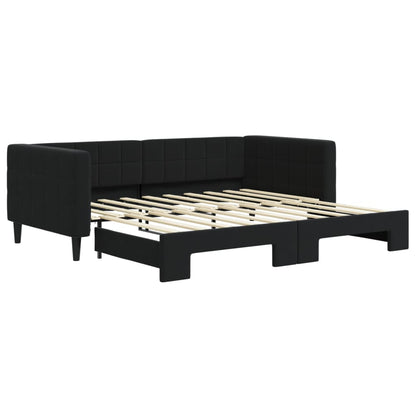 Divano Letto con Letto Estraibile Nero 90x190 cm in Velluto - homemem39