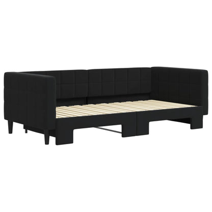 Divano Letto con Letto Estraibile Nero 90x190 cm in Velluto