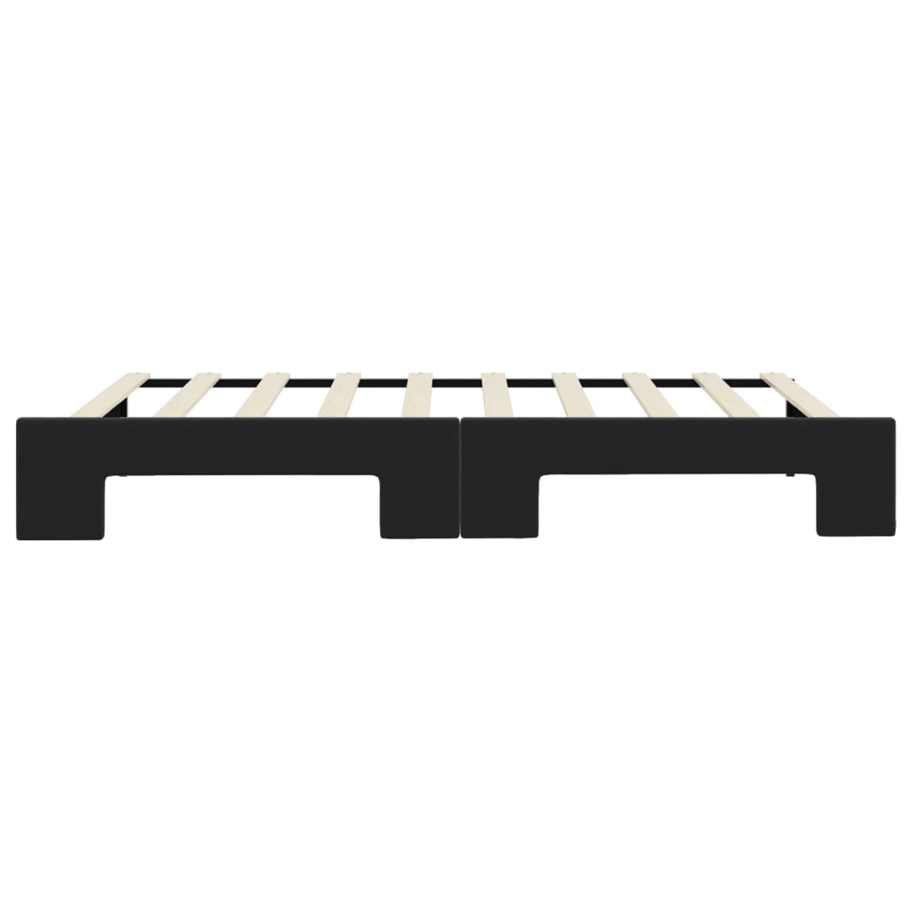 Divano Letto con Letto Estraibile Nero 90x190 cm in Velluto