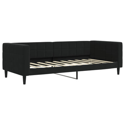Divano Letto con Letto Estraibile Nero 90x190 cm in Velluto