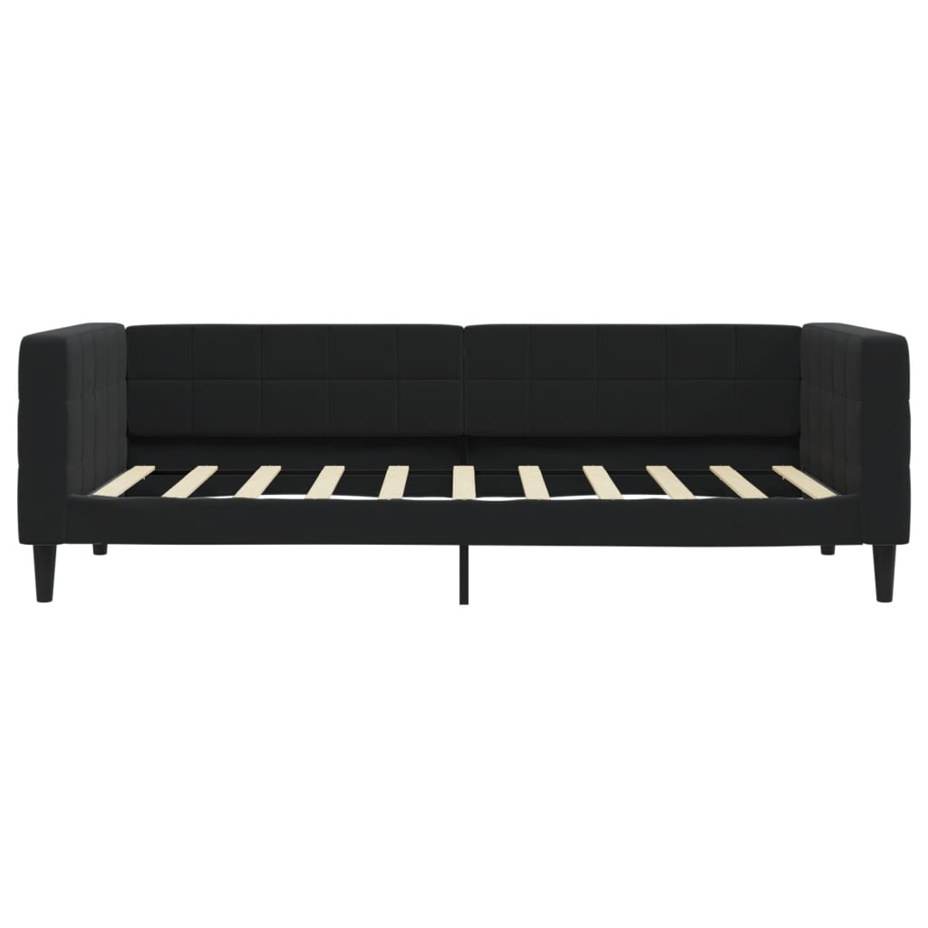 Divano Letto con Letto Estraibile Nero 90x190 cm in Velluto