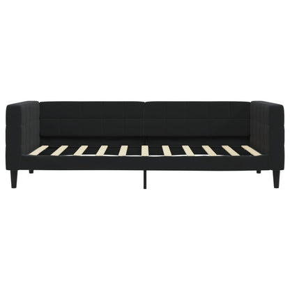 Divano Letto con Letto Estraibile Nero 90x190 cm in Velluto