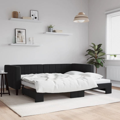 Divano Letto con Letto Estraibile Nero 90x190 cm in Velluto - homemem39
