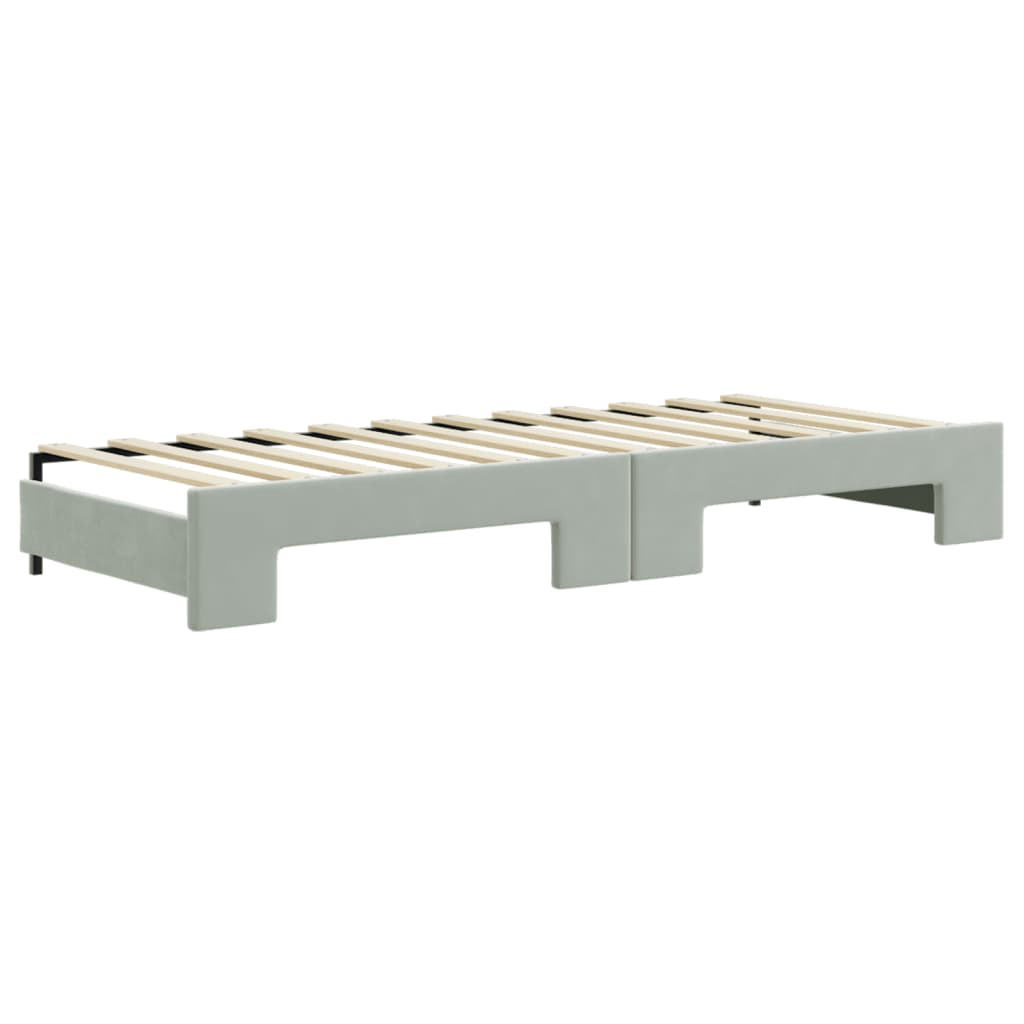 Divano Letto Estraibile Materassi Grigio Chiaro 80x200 Velluto - homemem39