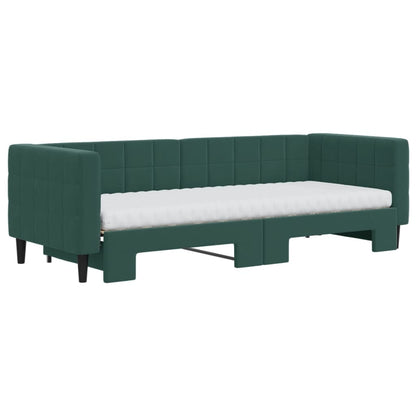 Divano Letto Estraibile Materassi Verde Scuro 80x200 Velluto - homemem39