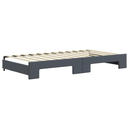 Divano Letto Estraibile Materassi Grigio Scuro 100x200 Velluto - homemem39