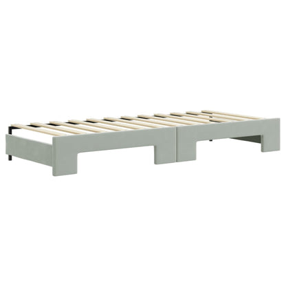 Divano Letto Estraibile Cassetti Grigio Chiaro 80x200cm Velluto - homemem39