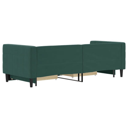 Divano Letto Estraibile Cassetti Verde Scuro 80x200cm Velluto - homemem39