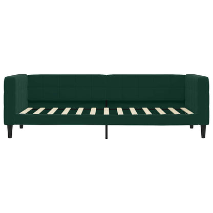 Divano Letto Estraibile Cassetti Verde Scuro 80x200cm Velluto