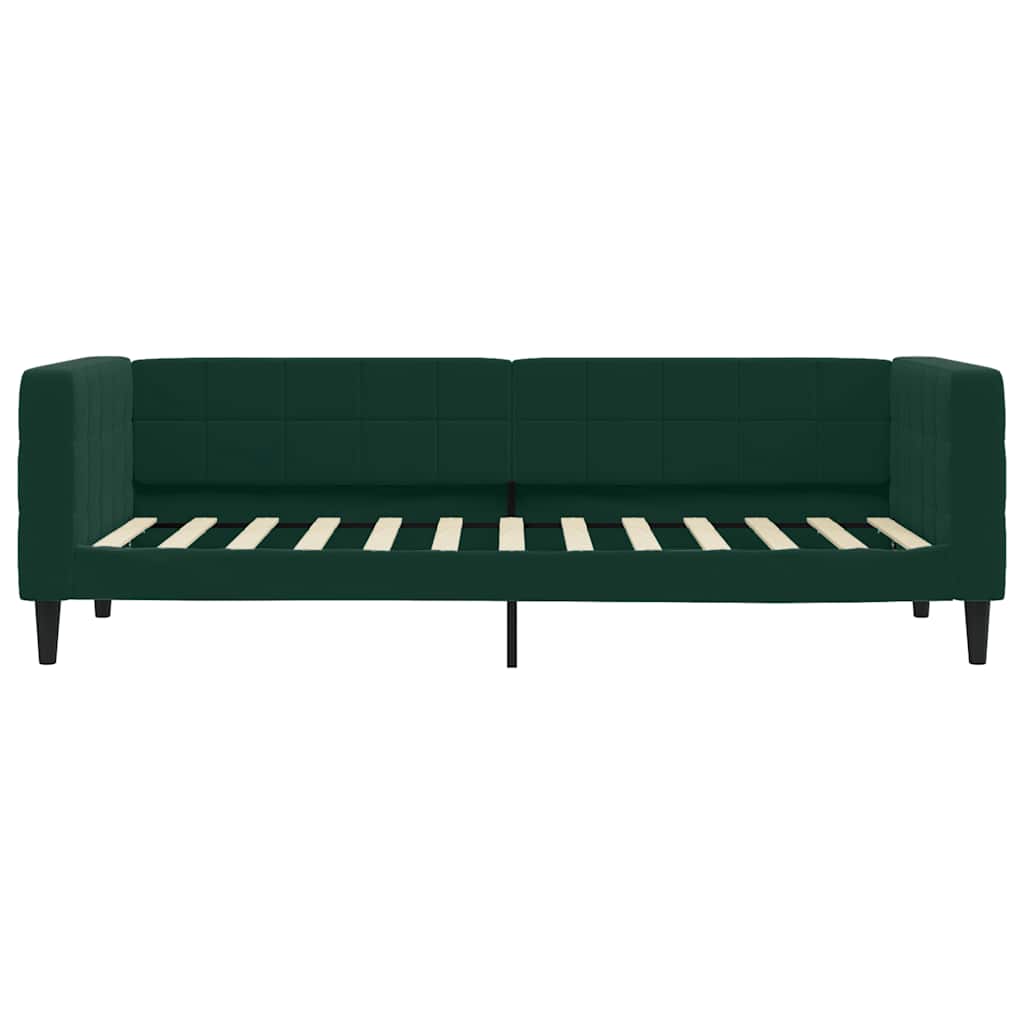 Divano Letto Estraibile Cassetti Verde Scuro 80x200cm Velluto