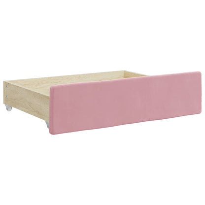 Divano Letto Estraibile con Cassetti Rosa 80x200 cm Velluto - homemem39