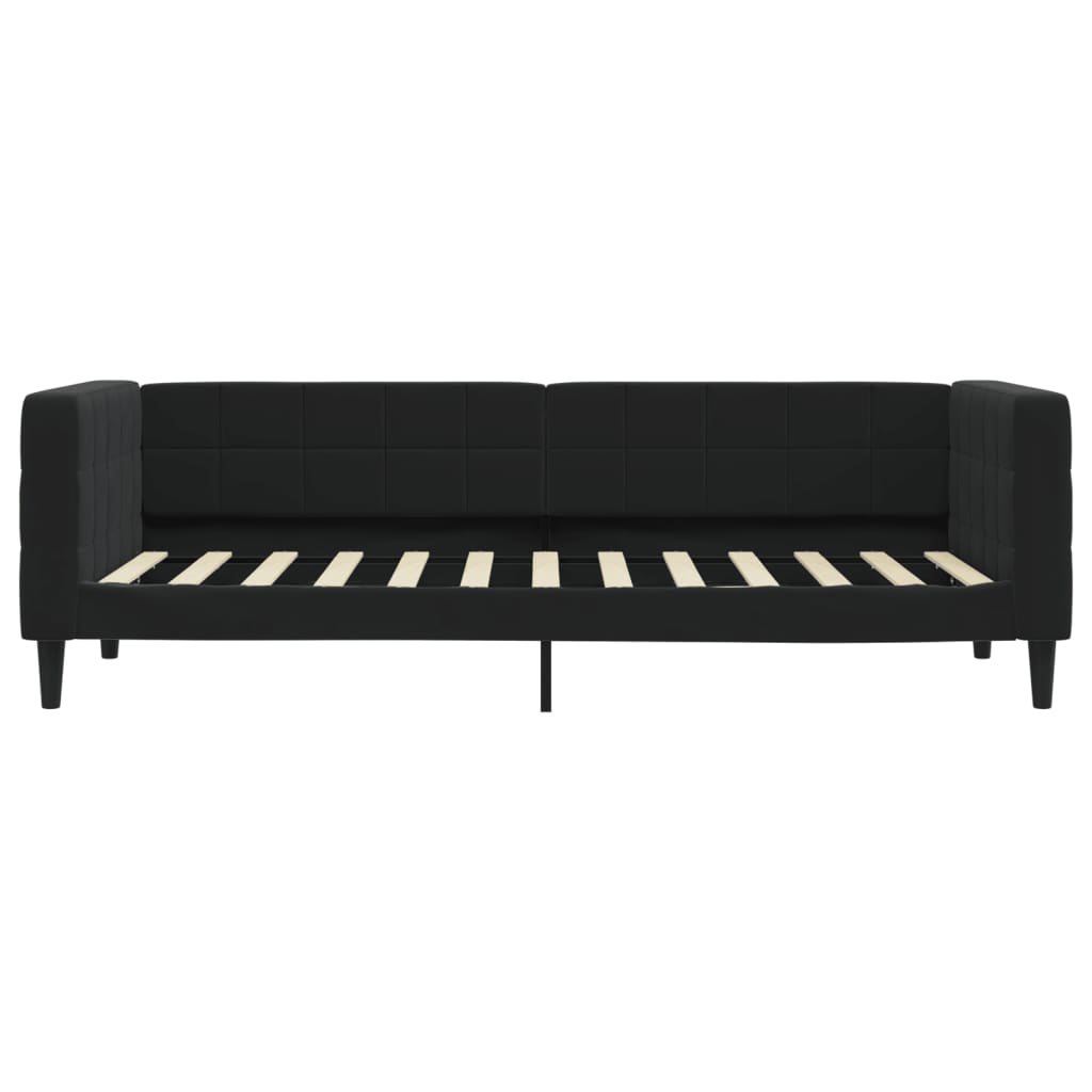 Divano Letto Estraibile con Cassetti Nero 80x200 cm in Velluto - homemem39