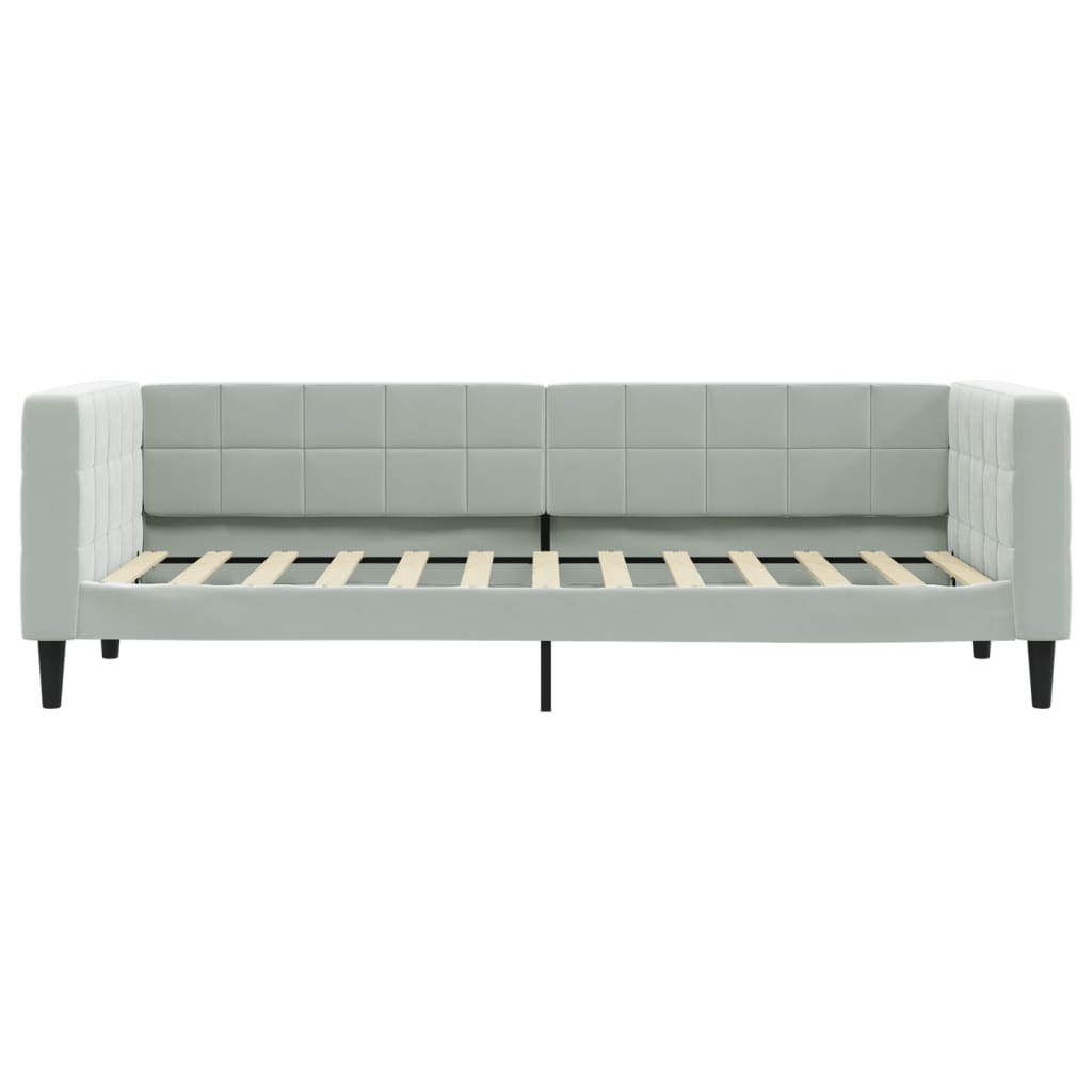 Divano Letto Estraibile Cassetti Grigio Chiaro 90x200cm Velluto - homemem39