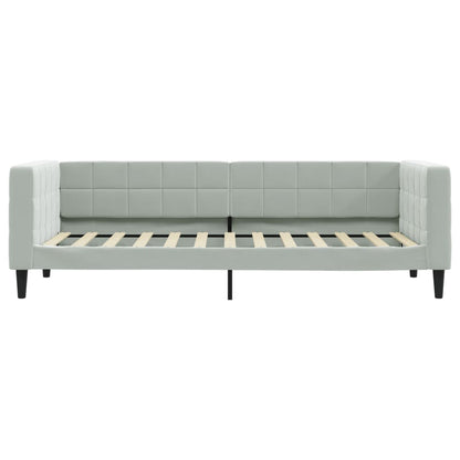 Divano Letto Estraibile Cassetti Grigio Chiaro 90x200cm Velluto - homemem39