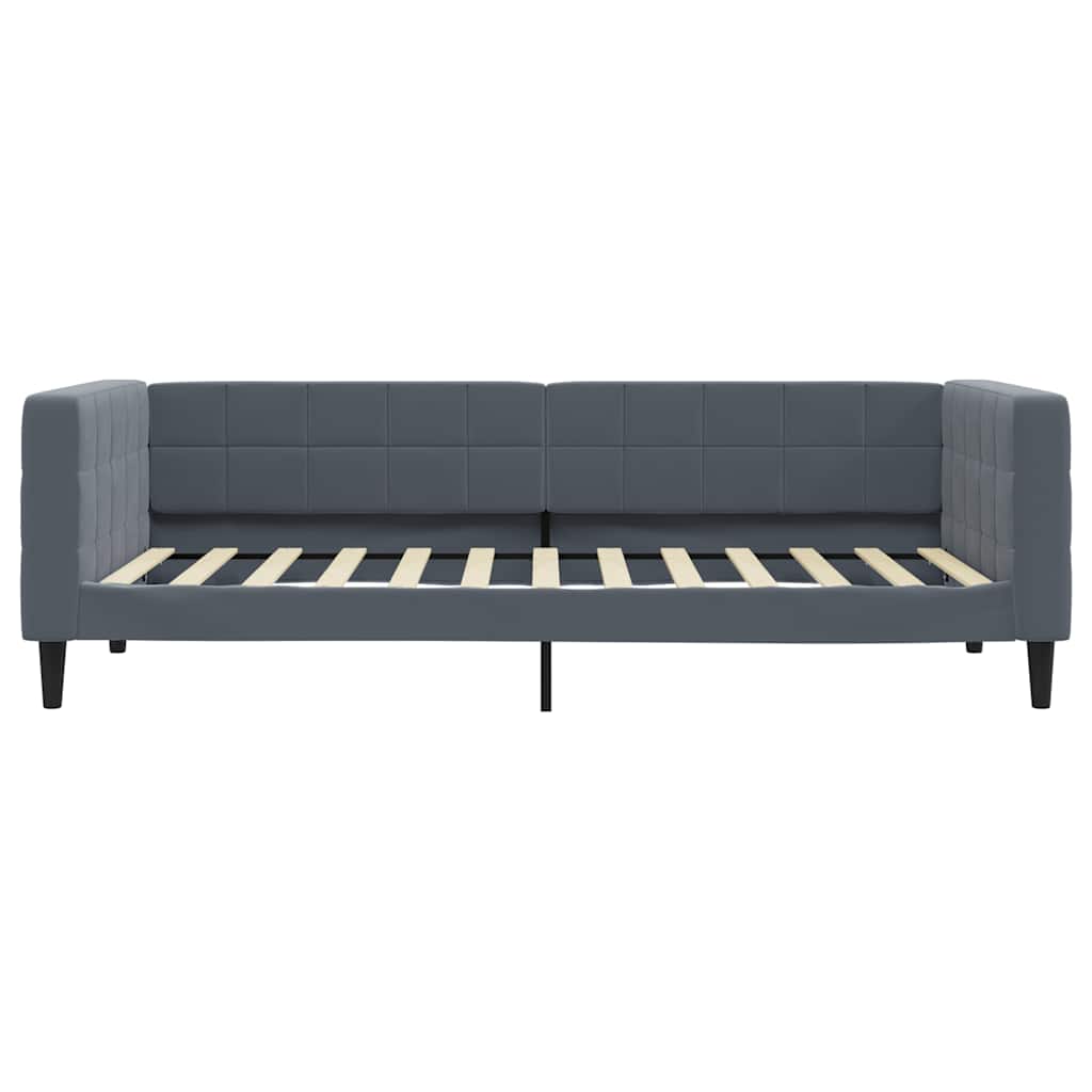 Divano Letto Estraibile Cassetti Grigio Scuro 90x200cm Velluto