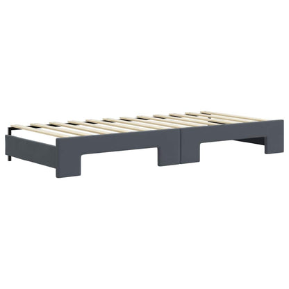 Divano Letto Estraibile Cassetti Grigio Scuro 90x200cm Velluto - homemem39