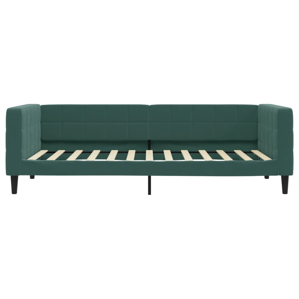 Divano Letto Estraibile Cassetti Verde Scuro 90x200cm Velluto - homemem39