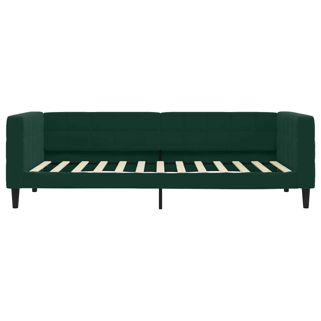 Divano Letto Estraibile Cassetti Verde Scuro 90x200cm Velluto