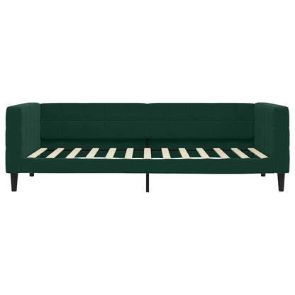 Divano Letto Estraibile Cassetti Verde Scuro 90x200cm Velluto