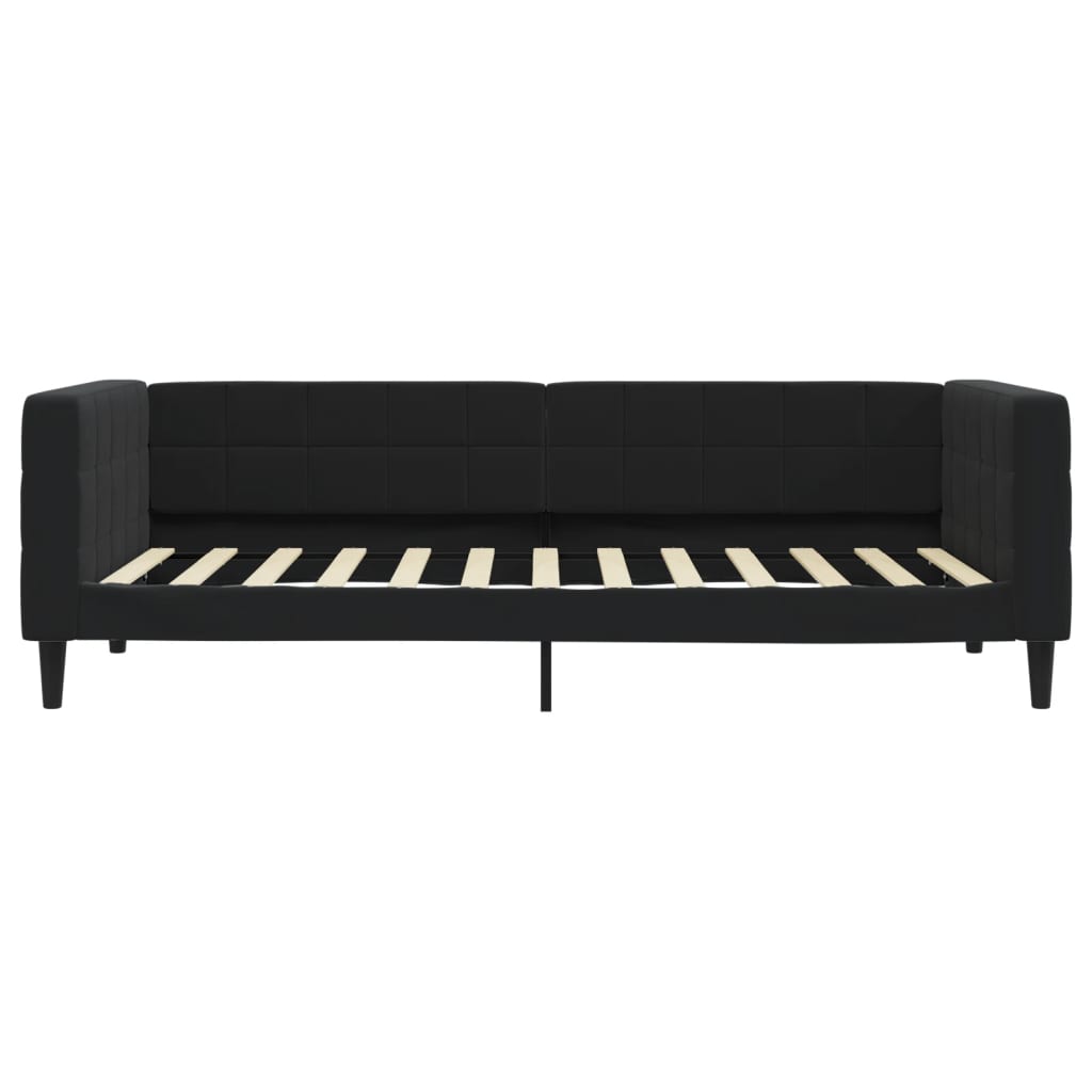 Divano Letto Estraibile con Cassetti Nero 90x200 cm in Velluto